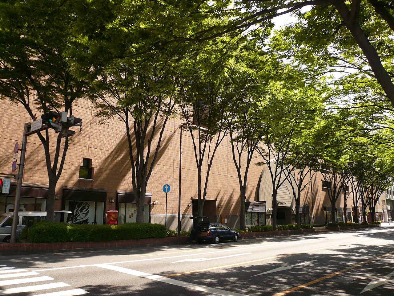 岐阜市文化センターの並木側外観