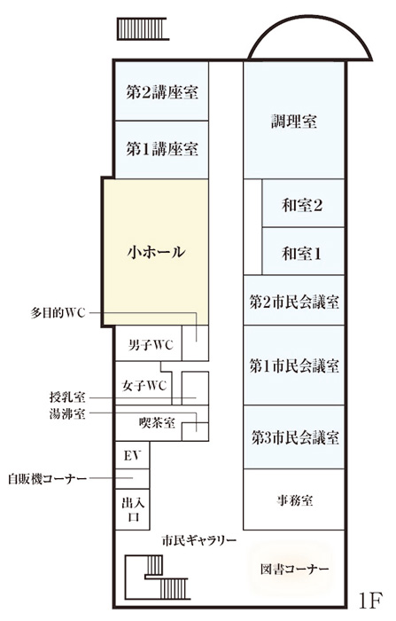 東かがわ市交流プラザ 1階見取り図